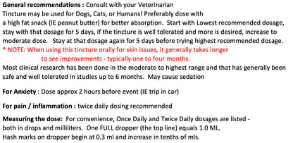 Pet Tincture 30 ML  - CBD (3000mg) & CBG (1500mg) for Cats and Dogs